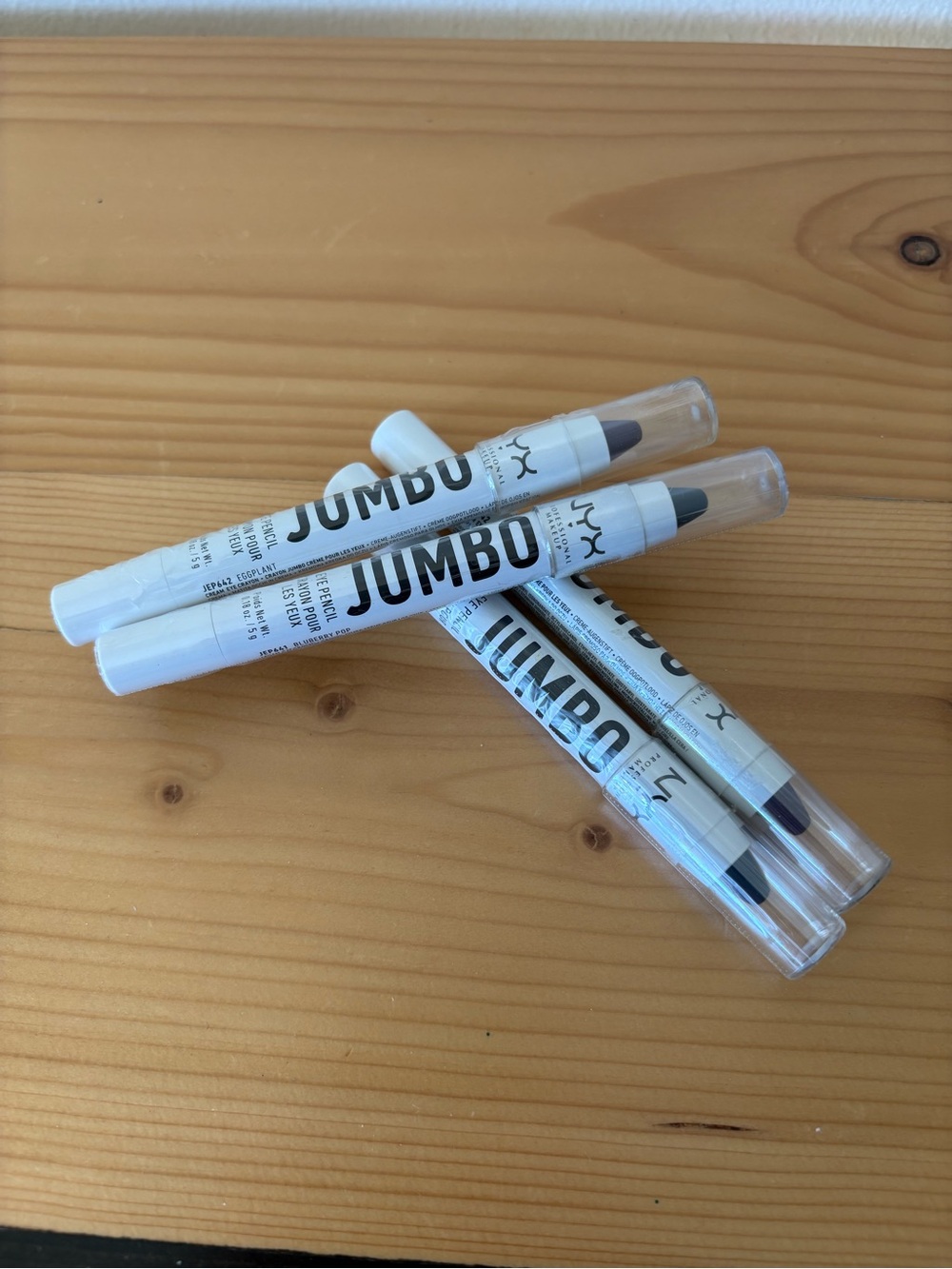 Brand New | Lot of 4 NYX Jumbo Eye Pencils Sharpenable(Blueberry Pop & Eggplant)